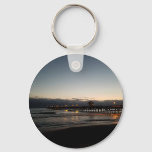 san clemente pier night time ocean california key ring