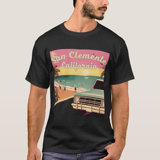 San Clemente Retro Beach Vacation Souvenir San Cle T-Shirt (Front)