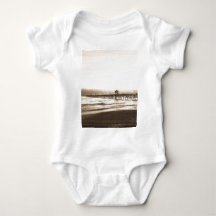 San Clemete pier California beach vintage photo Baby Bodysuit