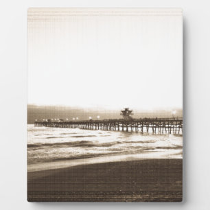 San Clemete pier California beach vintage photo Plaque