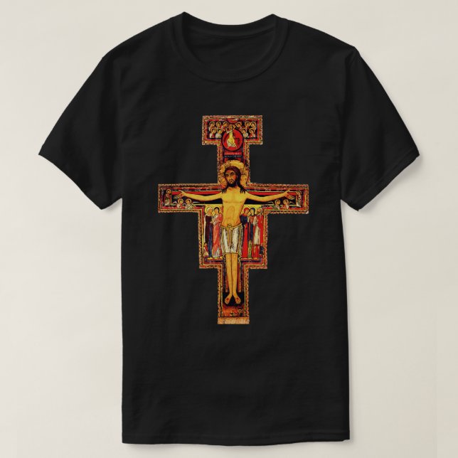 San Damiano Cross St Francis of Assisi T-Shirt (Design Front)