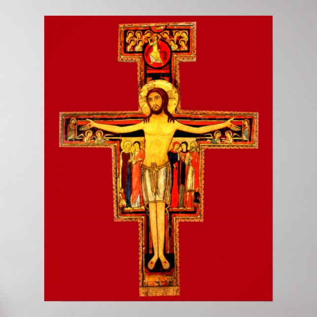 San Damiano Crucifix St Frances of Assisi Catholic Poster (Front)