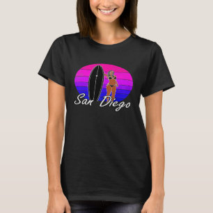 San Deigo CA Surfer Surfing Clothing Men Women Gra T-Shirt