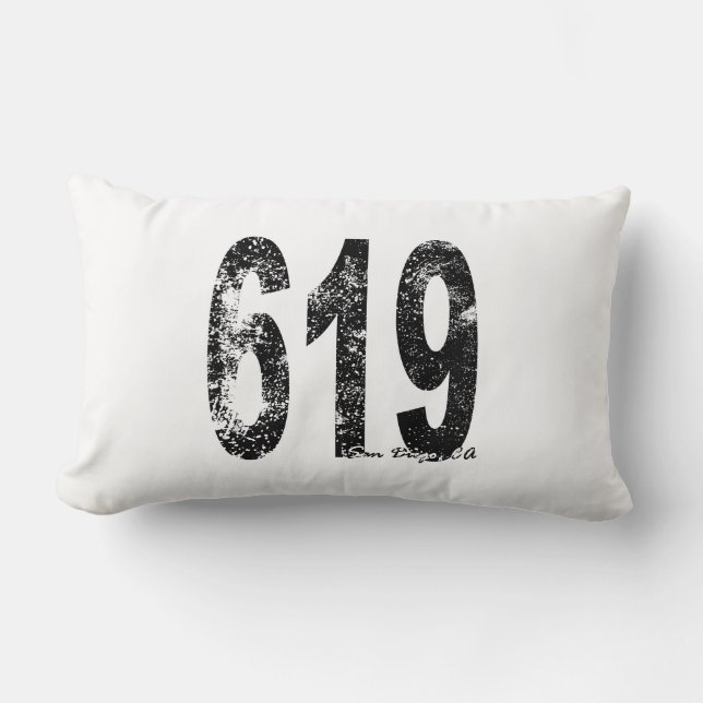San Diego Area Code 619 Lumbar Cushion (Front)