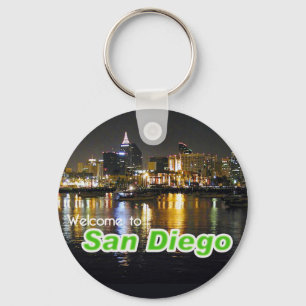 San Diego at Night Key Ring