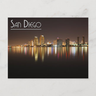 San Diego At Night Postcard