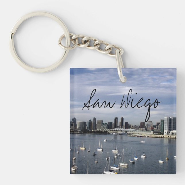 San Diego Bay and Skyline Key Ring (Front)