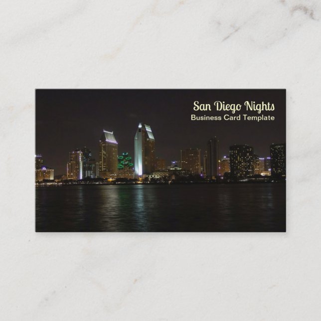 San Diego Bay City Lights Business Card (Front)