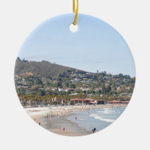 San Diego beach Ceramic Ornament