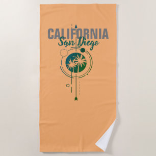 San Diego CA Geometric Palms  Beach Towel