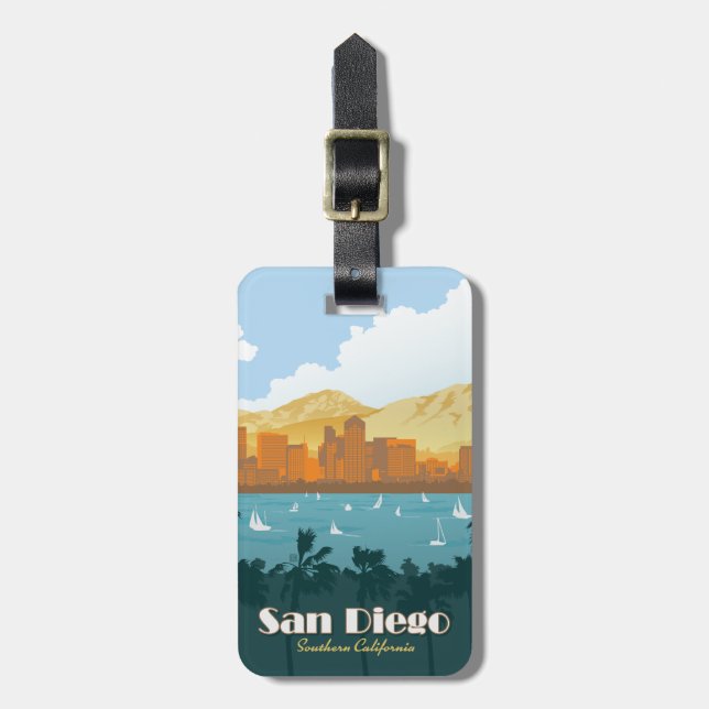 San Diego, CA Luggage Tag (Front Vertical)