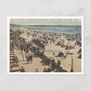 San Diego CA, Mission Beach 1945 Vintage Postcard