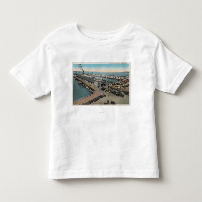 San Diego, CA - Municipal Piers Waterfront Toddler T-Shirt (Front)
