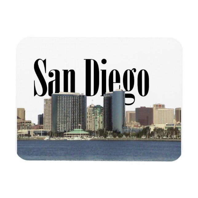 San Diego CA Skyline with San Diego in the Sky Magnet (Horizontal)