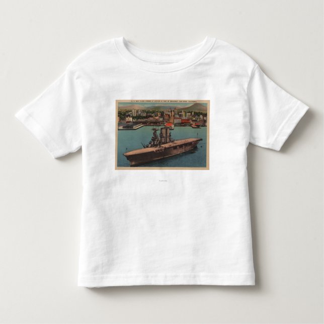 San Diego, CA - View U.S. Navy Aircraft Carrier Toddler T-Shirt (Front)