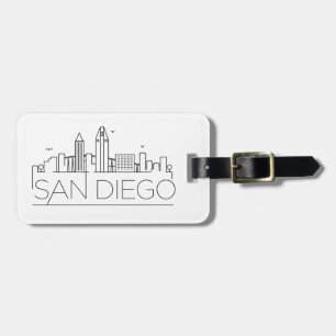 San Diego, Cali Stylised City Skyline Luggage Tag