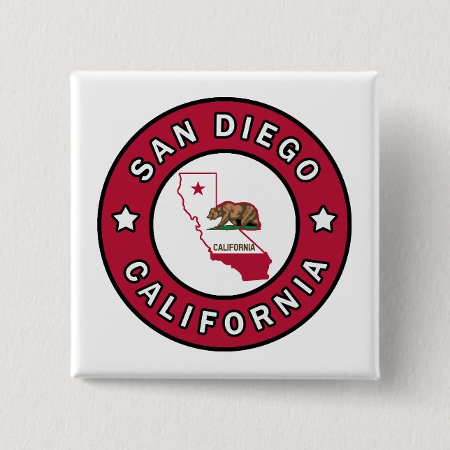 San Diego California 15 Cm Square Badge (Front)
