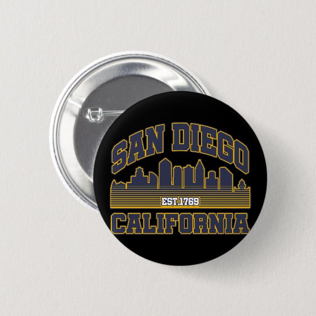 San Diego,California 6 Cm Round Badge (Front & Back)