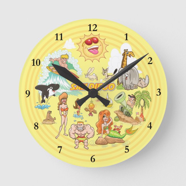 San Diego California Acrylic Clock (Front)