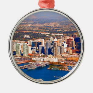 san diego california aerial view metal ornament