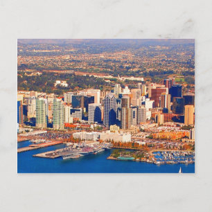 san diego california aerial view postcard