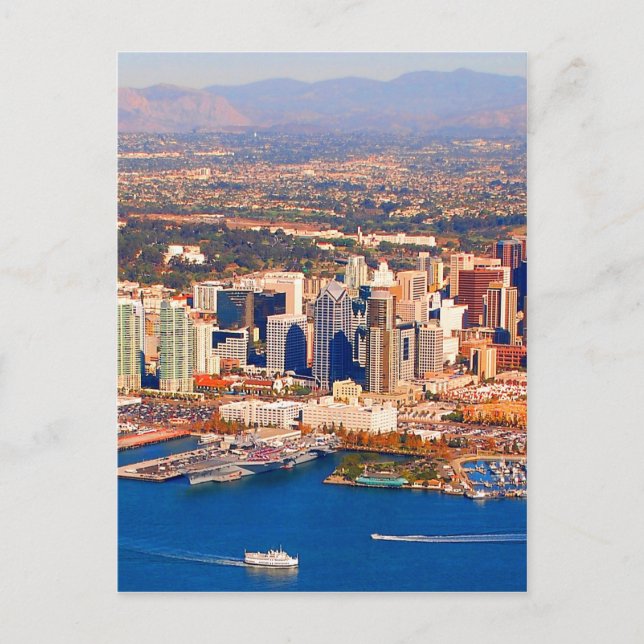 san diego california aerial view postcard (Front)