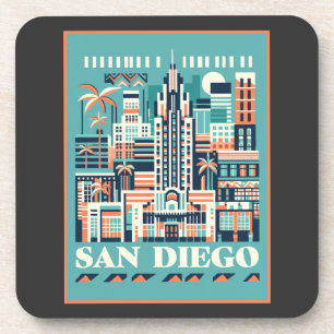 San Diego California Art Deco Coaster