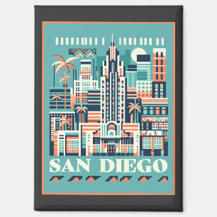San Diego California Art Deco Magnet