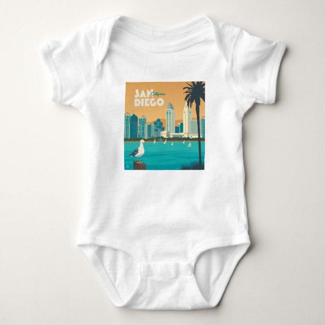 San Diego, California Baby Bodysuit (Front)