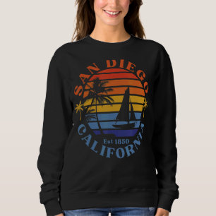San Diego California Beach Sailboat Summer Vacatio Sweatshirt