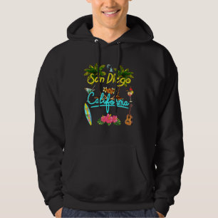 San Diego California Beach Summer Palm Sun Set Pal Hoodie