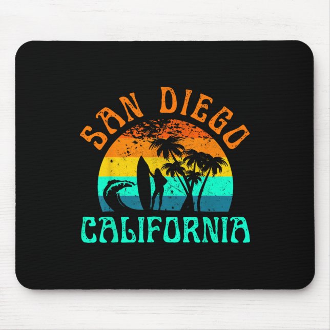 San Diego California Beach Surf Summer Vacation Gi Mouse Pad (Front)