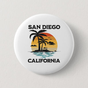 San Diego California Beach Surf Summer Vacation Vi 6 Cm Round Badge