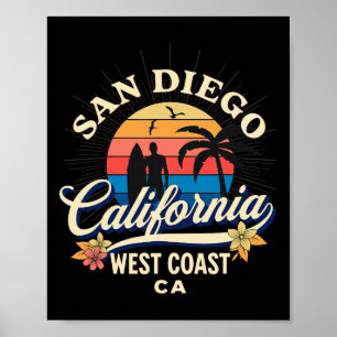San Diego California Beach Surf Summer Vacation Vi Poster