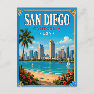 🌊 San Diego California Beach Vacation Memory Postcard