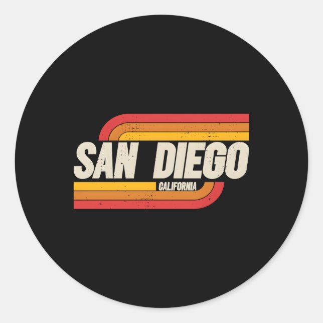 San Diego California Ca City Classic Round Sticker (Front)