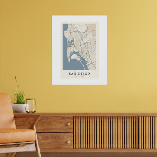 San Diego California City Map Poster Minimalist