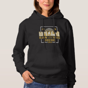 San Diego California Cityskype  San Diego Skyline Hoodie