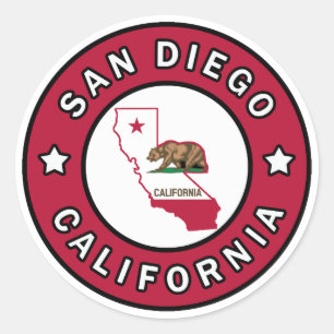 San Diego California Classic Round Sticker