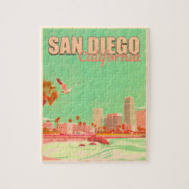 San Diego California Downtown Souvenirs 1950s Jigsaw Puzzle (Vertical)