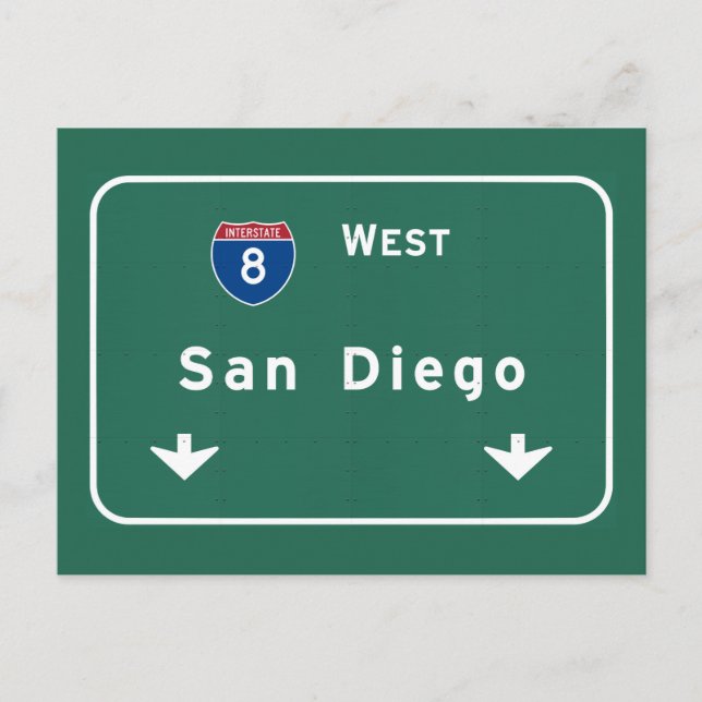 San Diego California Interstate Highway Freeway : Postcard (Front)