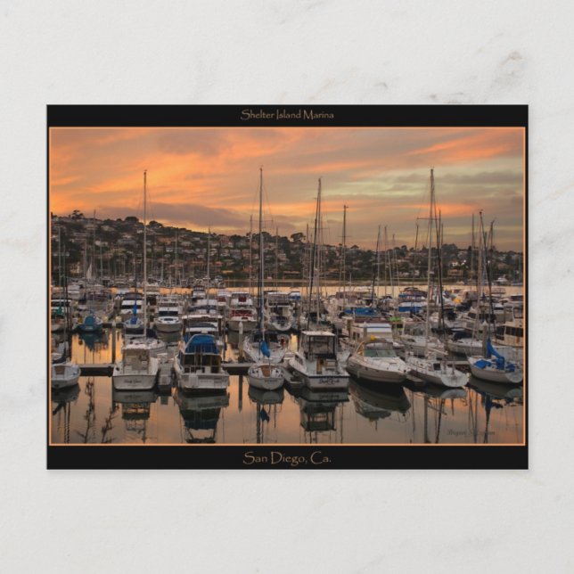 San Diego California Marina Post Card (Front)