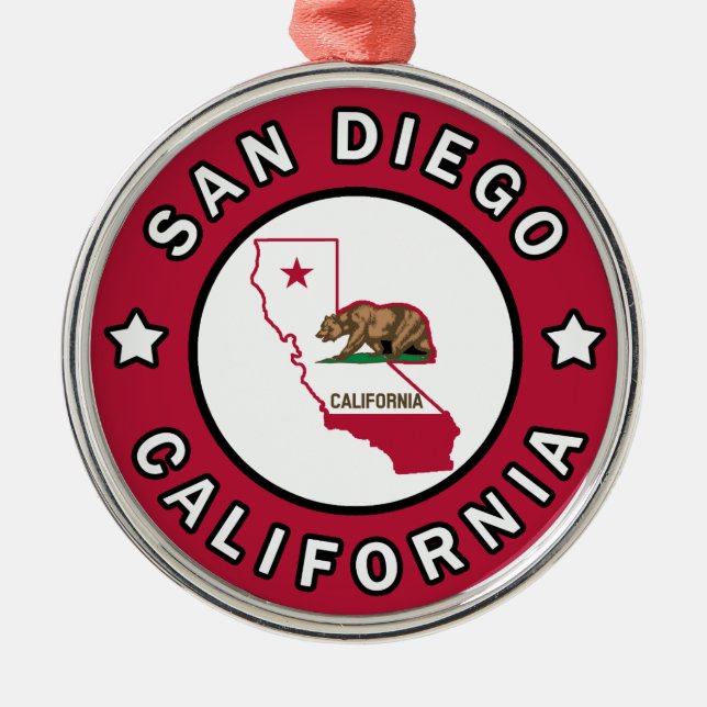 San Diego California Metal Tree Decoration (Front)