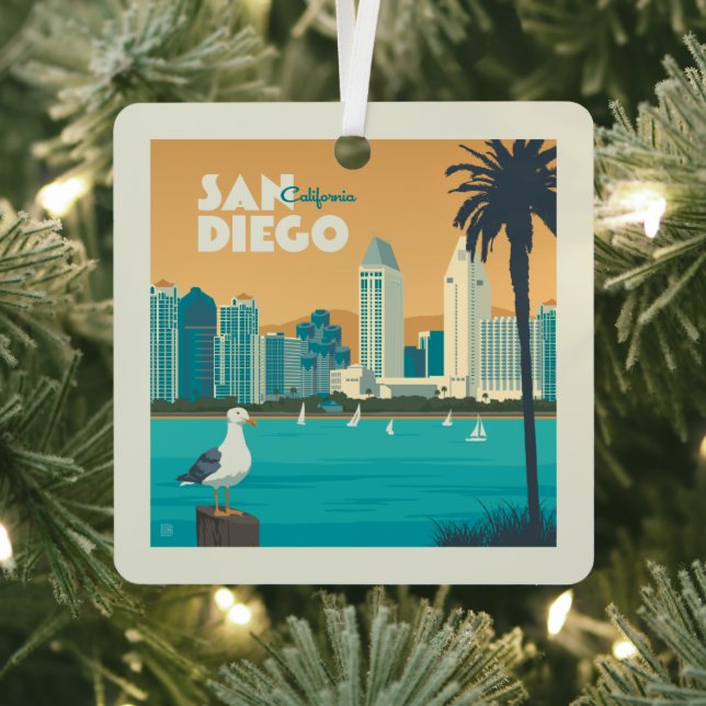 San Diego, California Metal Tree Decoration (Insitu)
