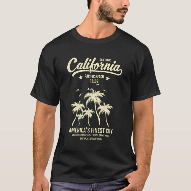 San Diego California Pacific Beach 92109 Vacation T-Shirt (Front)