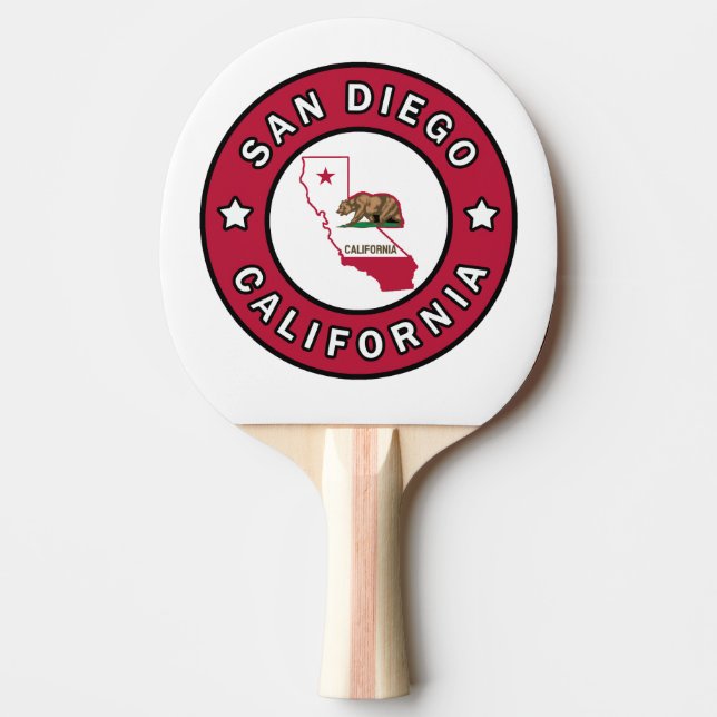 San Diego California Ping Pong Paddle (Front)