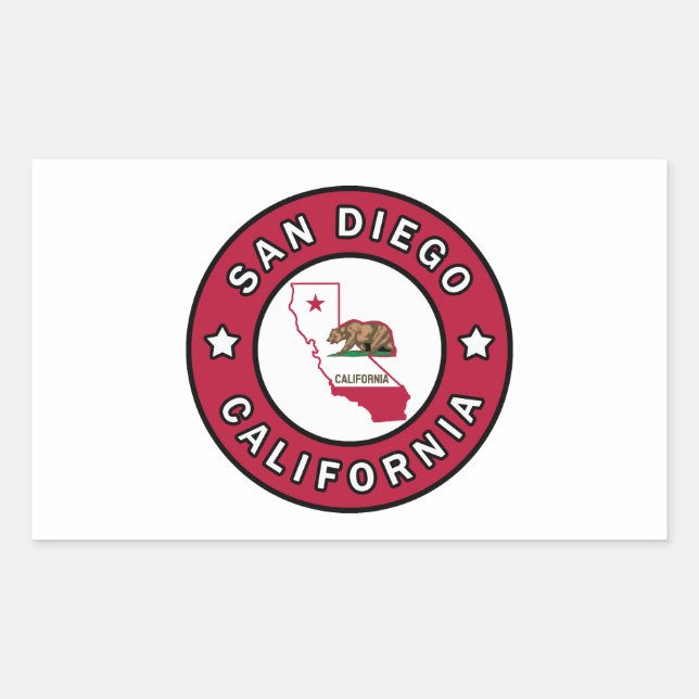 San Diego California Rectangular Sticker (Front)