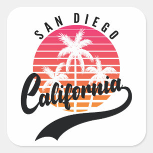 San Diego, California Retro Sticker
