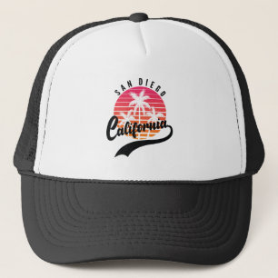 San Diego, California Retro Sunset Trucker Hat