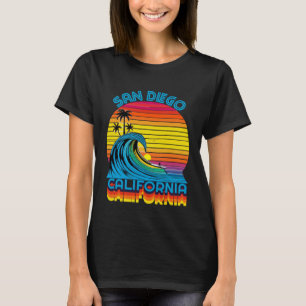 San Diego California Retro Throwback Surf & Beach T-Shirt
